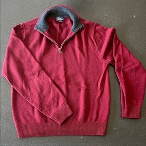 Brooks Brothers Burgundy Zip-Up Sweater